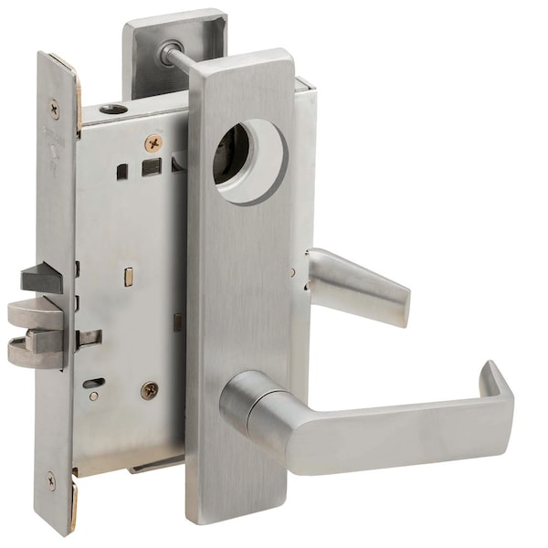 Schlage Grade 1 Classroom Mortise Lock, Less Cylinder, 06 Lever, L Escutcheon, Satin Chrome Finish L9070L 06L 626 - main